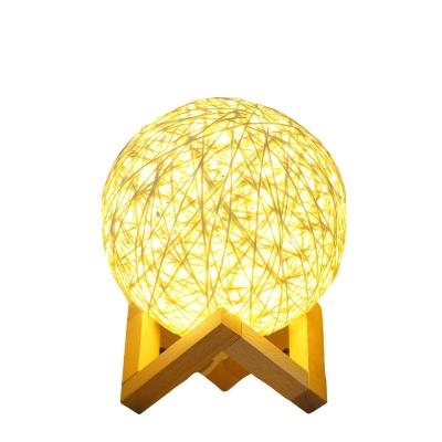 China Modern Creative Wooden Starry Bed Gift Bedroom Starry Ball LED Night Lamp Desk Lamp for sale