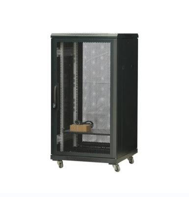 China Transparent Tempered Glass Front Door / Indoor Rack 19 Inch DDF Network Server Cabinet Data Entry Wall BLACK Mesh Door Data Rack 22U Server Rack Mount Network Cabinets Network Cabinets Indoor OEM for sale