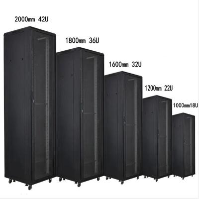 China Clear Tempered Glass Front Door/Network Cabinet Mesh Door 4u 6u 9u 12u 22u 27u 32u 36u 42u 47u Data Center OEM 19 inch Rack Mount Standard Server Exterior BLACK for sale