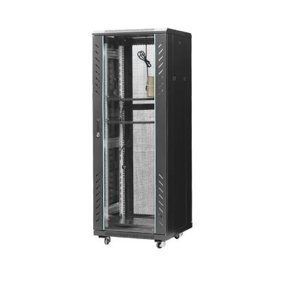 China Clear Tempered Glass Front Door / Mesh Door Professional Factory Cabinet Network Single Edge Computer Rackfloor Stand Holder for sale