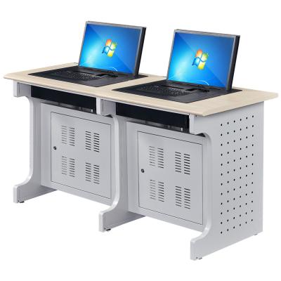 China Modern Electric Flip-Up Computer Training Desk Automated Computer Desk Conference Room Computer Desk Modern Electric Tilting Office Desk for sale