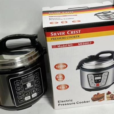 China Easy Operate 6L Non Stick Silver Crest Multifunctional High Quality German Stainless Steel Electric Pressure Cooker Home Use for sale