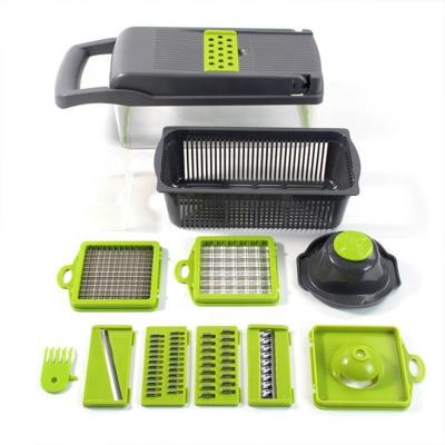 China Viable Kitchen Instrument 12 in 1 Fast Fast Cutter Multifunctional Veggie Onion Slicer Vegetable Cleaver for sale