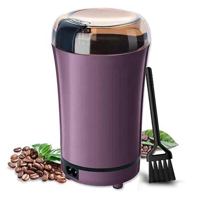 China 150W 50g Small Mini Household Coffee Grinder Food Processor Portable Purple Dry Bean Electric Coffee Grinders for Kitchen for sale