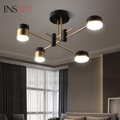 China Modern Modern Modern Chandelier Lamp Black Modern Lighting Acrylic Iron Hotel Pendant Light for sale