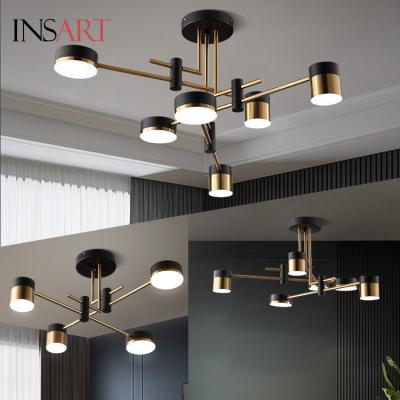 China New Style Industry Modern Nordic Acrylic Iron Ceiling Black Chandelier Pendant Light for sale