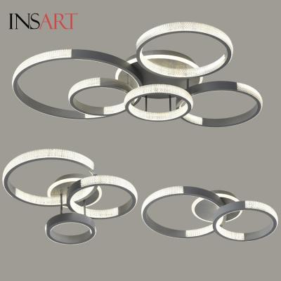 China Nordic Minimalist Nordic Style Ring Hardware Acrylic Living Room Bedroom Dimmable Led Ceiling Light for sale