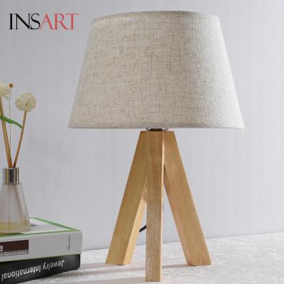 China Wholesale Contemporary Japanese Style Product Home Decor Bar Wooden Table Cordless Fabric Led Lamp for sale