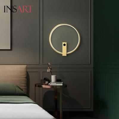 China China Supplier Modern Hotel Home Round Lighting Bedside Copper Wall Lamp for sale