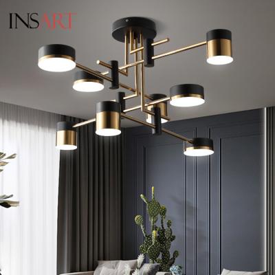 China Modern High Quality Energy Saving Light Black Gold Hanging Pendant Lamp for sale