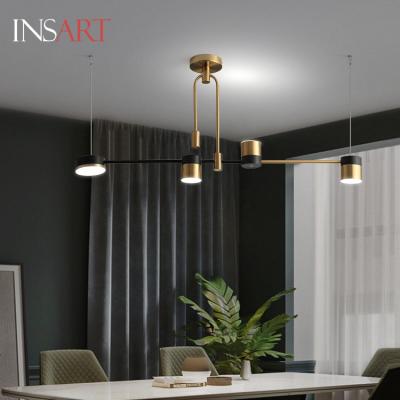 China 2022 Modern Kitchen Black Gold Modern Chandelier Living Room Acrylic Pendant Lamp for sale