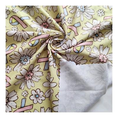 China Hot Sale 180gsm 220gsm Dty DBP Silk Stretch Milk Tear-Resistant Double Brushed Poly Floral Custom Printed For Spats By The Yard for sale