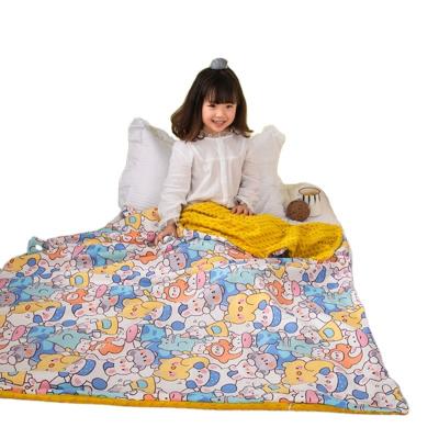 China PORTABLE factory direct hot sale 100% cotton sateen with print stitch blanket minky cut for kids for sale