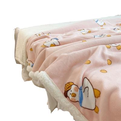 China PORTABLE Retail Baby Blanket Fleece Super Animal Printed With Sherpa Thicken Warm Keep Queen Size For Fall for sale