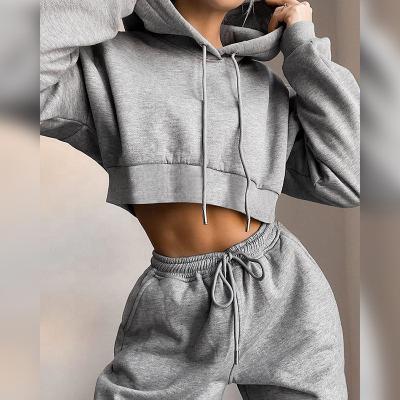 China Autumn hot sale women's fashion casual sweatshirt suit Anti-wrinkle hooded sweater high waist for sport for sale