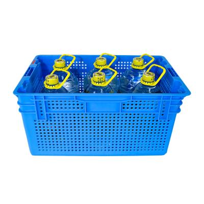 China PP 640x415x305mm Fresh Nestable Stacking Vegetable Turnover Mesh Crate for Fresh Fruit for sale