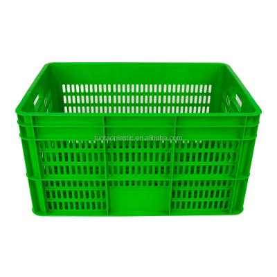 China Customized Logo Harvest Food Storage Basket Plastic Stackable Mesh Crate for Turnover for sale