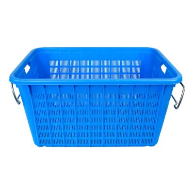 China Supermarket Storage Container Agricultural PP Vented Mesh Crate Nestable Plastic Basket for sale