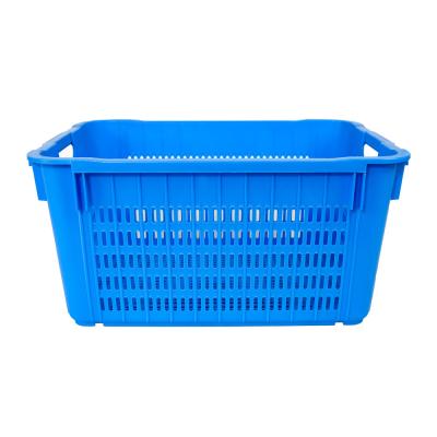 China Food Grade PP Plastic Basket Stackable Stacking and Nesting Plastic Crate with Handle for sale