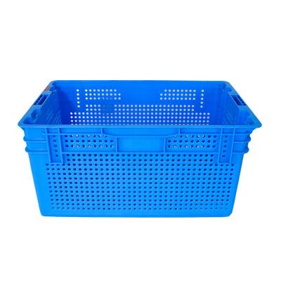 China Ventable Fruit Vegetable Basket for Customized Color Stacking and Nesting Plastic Crate for sale