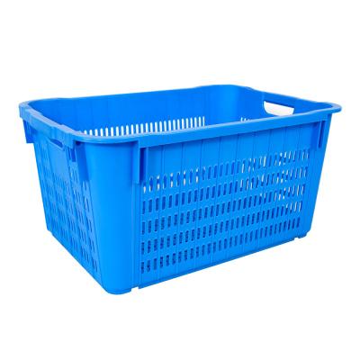 China PP Vegetable Fruit Nestable Basket Plastic Moving Crate with Mesh Food Grade Plastic Crate Stackable for sale