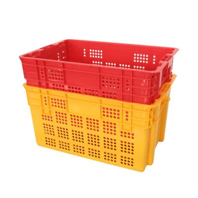 China Caja de almacenamiento de plástico de 600x400x310mm de estilo malla para cosecha plegable y fácil de limpiar en venta