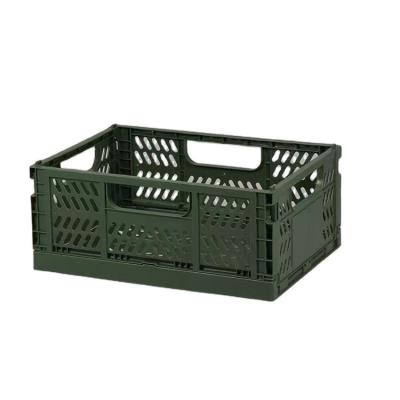 China Opvouwbare containers Plastic Storage Basket Mesh Style Huishoudelijke opvouwbare opslagcontainer Te koop