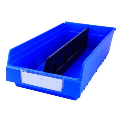 China Warehouse Industrial Plastic Shelf Bin with Dividers Drug Storage Nesting Plastic Bin for sale