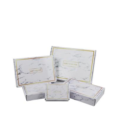 China Factory Direct Delivery Eco-friendly Material Eco-friendly Material Recyclable Marble Grain Shipping Boxes With Glossy Finished for sale