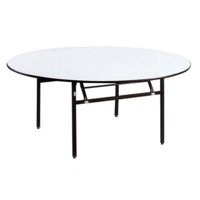 China Hot Sale Metal Folding Table Banquet Dining Table Foldable Chinese Restaurant Table Furniture for sale