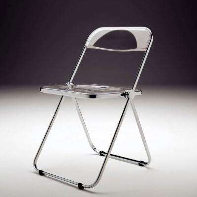 China Hot Sale Modern Folding Chair (Other) Transparent Acrylic Plastic Adjustable Chairs Dining Chair With Metal for sale