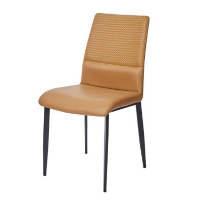 China (Other) 2021 different hot sale colors optional adjustable PU leather dining chair with chrome metal tube legs for sale