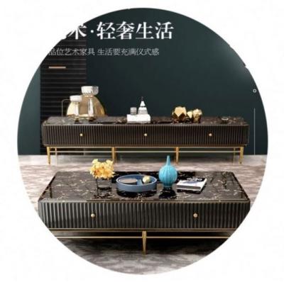 China Latest Design Light Luxury Modern Living Room Coffee Table TV Cabinet Room Furniture for sale