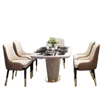 China Fashion Luxury Nordic Design Round Marble Dining Table And Chair Set for sale