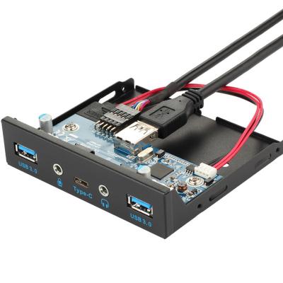 China Custom Type-C Desktop Aluminum Soft Bay 3.5 Inch USB USB3.0 Front Panel Audio Computer C HD USB Bay for sale