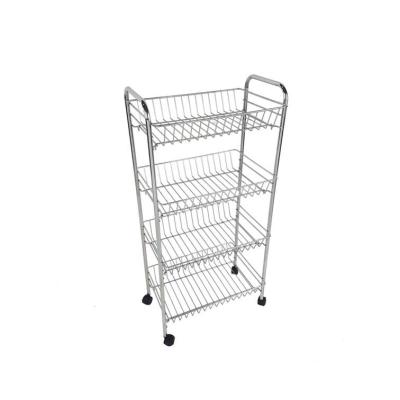 China Exquisite 42*28*87cm Exquisite Iron Pipe Four-Layer Storage Baskets Trolley For Kitchen And House for sale