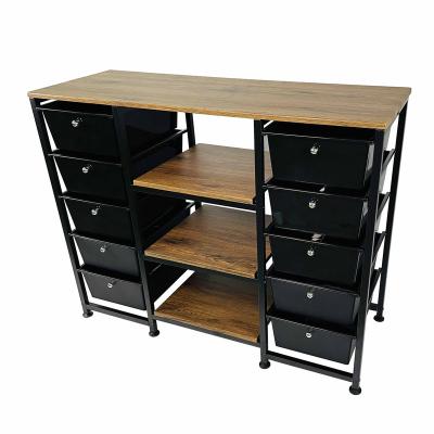 China Industrial Multi Functional Black Storage Rack With 10 Drawers for sale