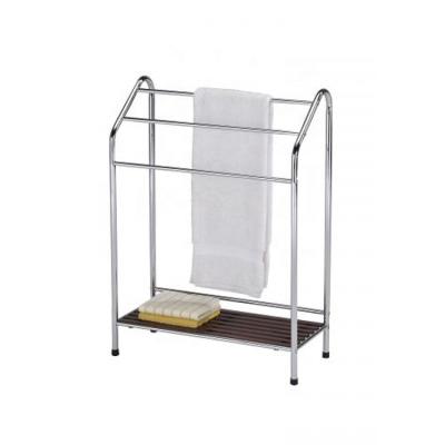 China Bathroom Bath Partition Hardware The New Iron Tube Three-bar Vertical Towel Rack for sale