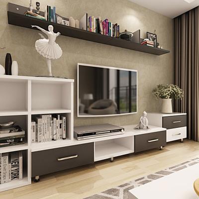 China Luxury Convertible TV Center Cabinet Entertainment Coffee Table Unit Console Modern TV Living Room TV Furniture Wooden TV Stand for sale