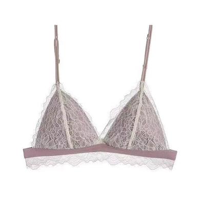 China QUICK DRY Classic Comfortable Cute Cup Ladies Lace V-Neckline Design Seamless Bra Triangle And Ladies Seamless Bra for sale