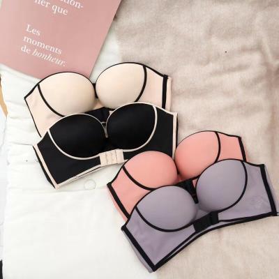 China Wholesale Front Bra Seamless Strapless Closure Women's Backless Bra Push Up Bra for sale