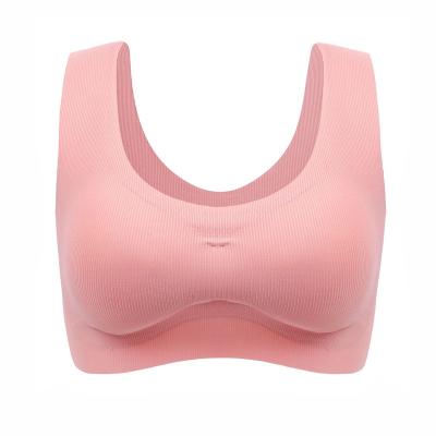 China Breathable Ultra Thin Seamless Type None Steel Ring Sleeping Women Sports Underwear Thin Vest Bra for sale