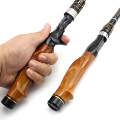 China New quality carbon luya manufacture travel rod small sea bait rod ultra-short weight 5-20g telescopic carp wooden handle rod for sale