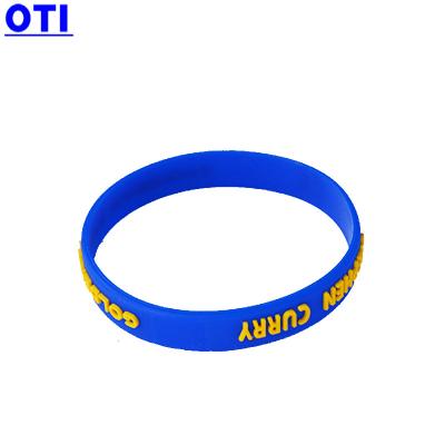 China Other Regional Feature Custom Blue Round Silicone Rubber Cool Bracelet for sale