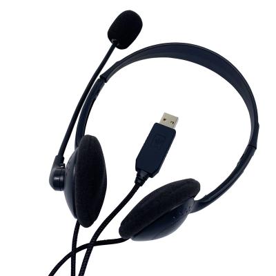 China Wholesale Office Headband Cell Phone Wired USB Headset With MIC For Phone for sale