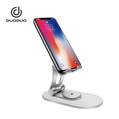 China New Arrival Doubleshaft Deskfone Mobile Phone Foldable Height Adjustable Adjust Phone Holder Stand for sale