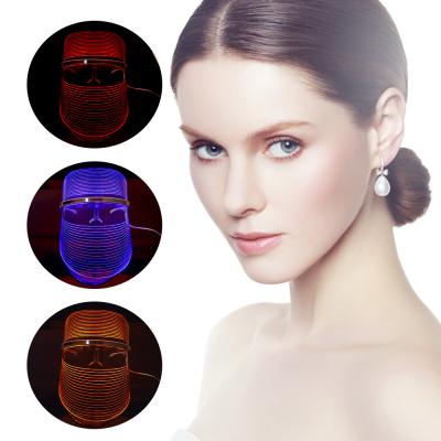 China Skin Tightening Amazon 2021 7 Colors Diy Patterns Glowing LED Light Therapy Facial Face Mask for sale