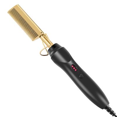 China Adjustable Heat Settings 2021 New 500 Degree Flat Iron And Custom Electric Hot Comb Hair Straightening Brush for sale