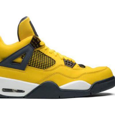 China Korean Style AJ Yellow 4 Retro High Quality Color High Ankle Sneaker Cushion Fashion Brand Leather Basketball Shoes For Men for sale