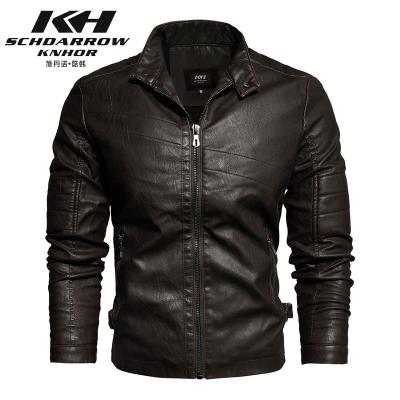 China Wholesale custom fashion full zipper waterproof waterproof for outwear faux windproof motorcycle parka pu leather jacket male for men for sale